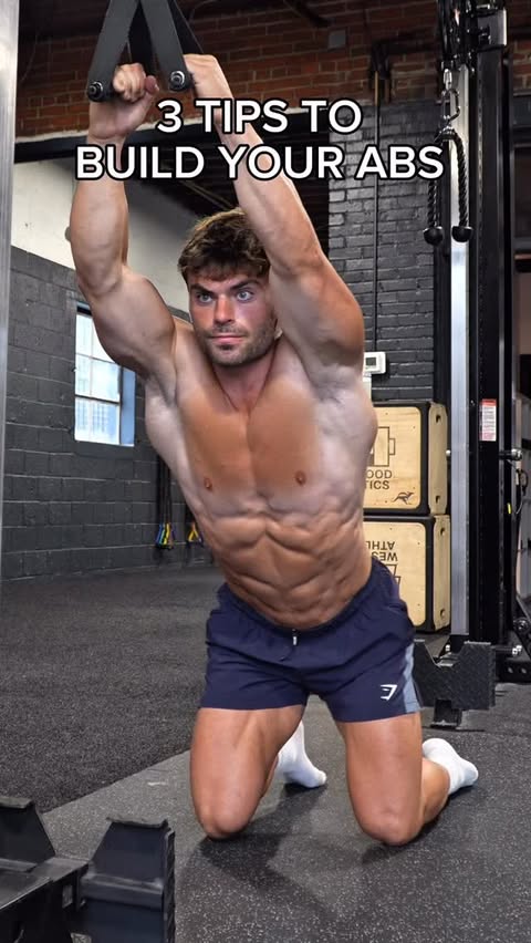 Instagram post by @_dylanshannon for – Get Raw Nutrition. Caption reads: 3 TIPS TO DEVELOP YOUR ABS 1. Train your abs like....