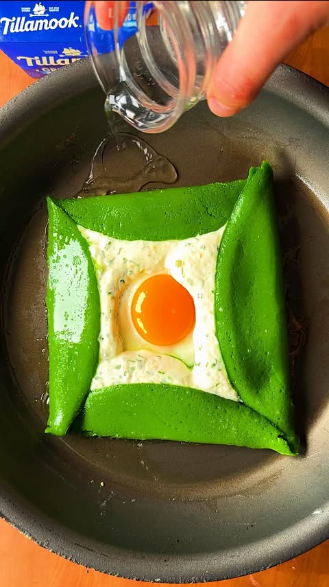 Instagram post by @carolinagelen for Tillamook. Caption reads: CHEESY SPINACH AND EGG CRÊPES made with @tillamook....
