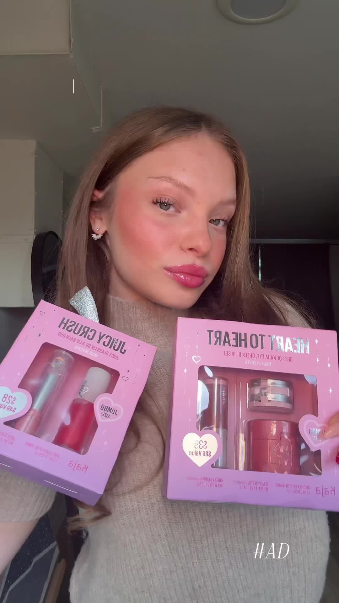 TikTok post by @kingmisha3 for Kaja Beauty. Caption reads: Make holiday gifting easy with @Kaja Beauty Juciy....