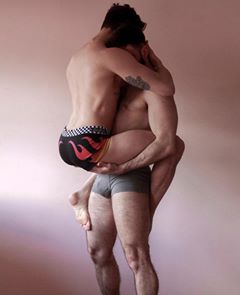 Instagram post by @mikeletakespix for GAY TIMES. Caption reads: [...] @leotakespix in the newest issue of....