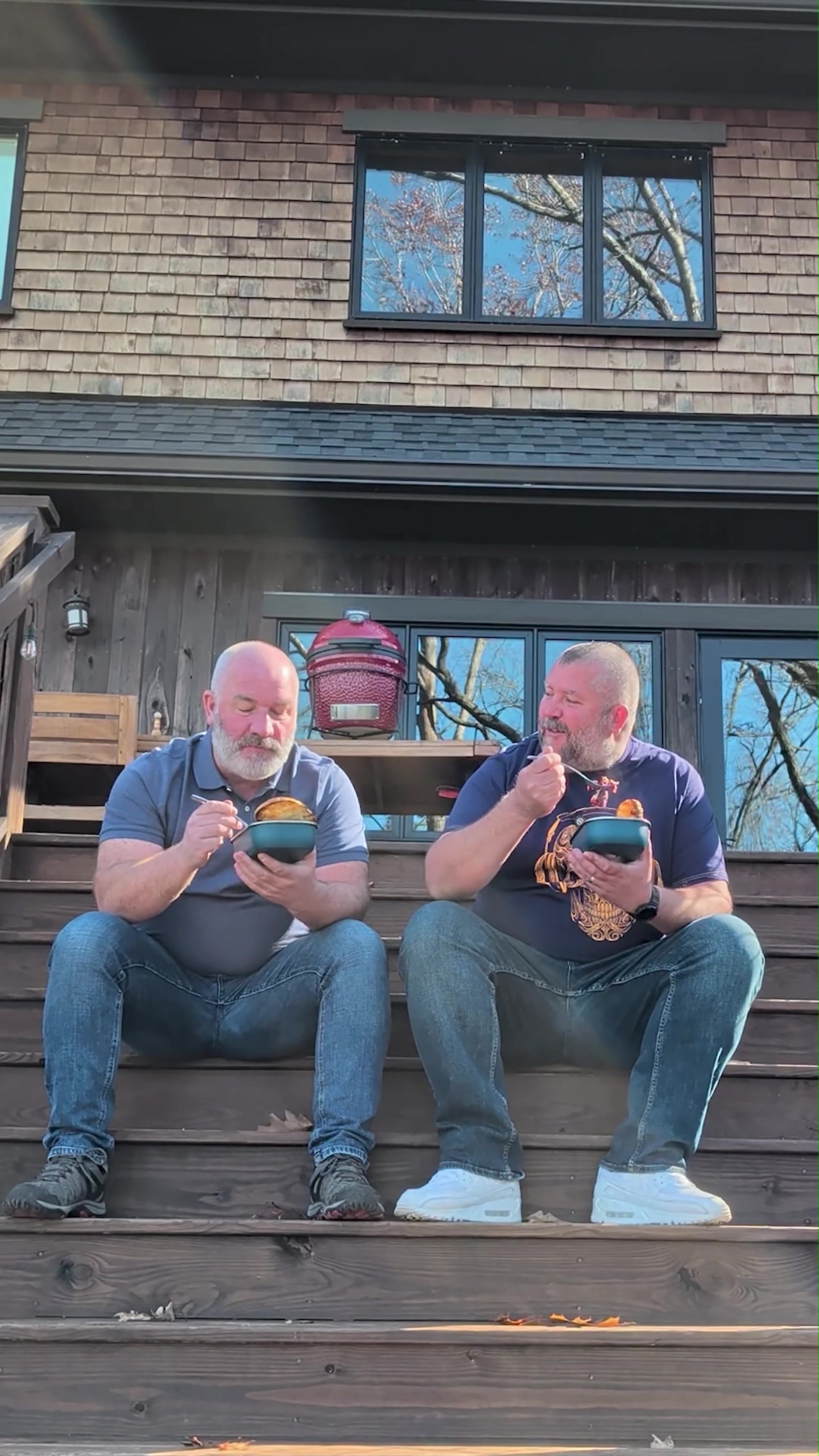 TikTok post by @onlyslaggin for Kamado Joe. Caption reads: [...] cooking at its best.  We fired up the Kamado....