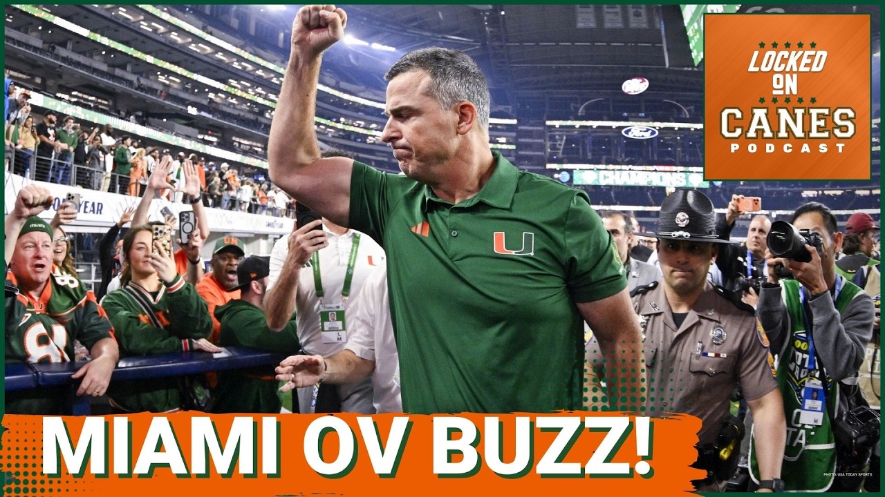 YouTube post by @LockedOnCanes for FanDuel. Caption reads: SURGE: Miami Hurricanes GAIN GROUND on Top....