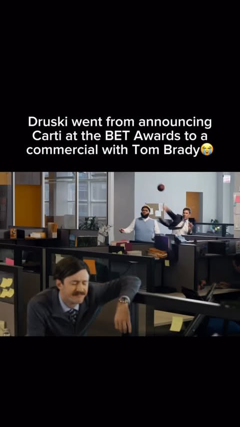 Instagram post by @bars for Gopuff. Caption reads: Did you ever think Druski and Tom Brady would be....