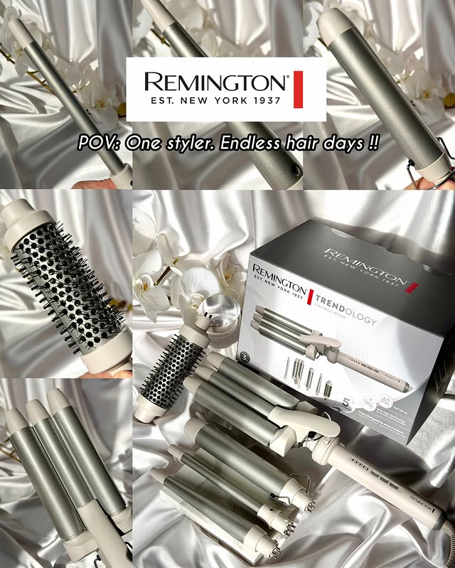 Instagram post by @minabutt84 for Remington. Caption reads: [...] endless styling possibilities. ✨🤍 The....