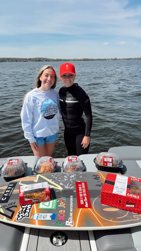 Instagram post by @kaylaruedebusch.wake for Kwik Trip. Caption reads: [...] on this boat 🔥🐔 Go hit your local Kwik....