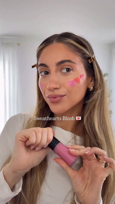 Instagram post by @samanthaarandazzo for Saie hello. Caption reads: who’s ready to skip to valentine’s day💌....