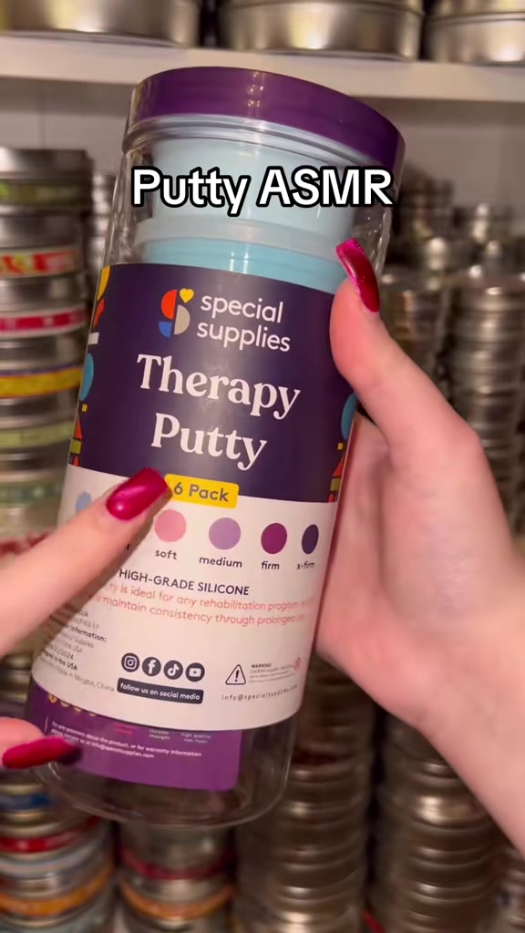 TikTok post by @puttyfamily for Special Supplies. Caption reads: [...] putty for ASMR is definitely @Special....