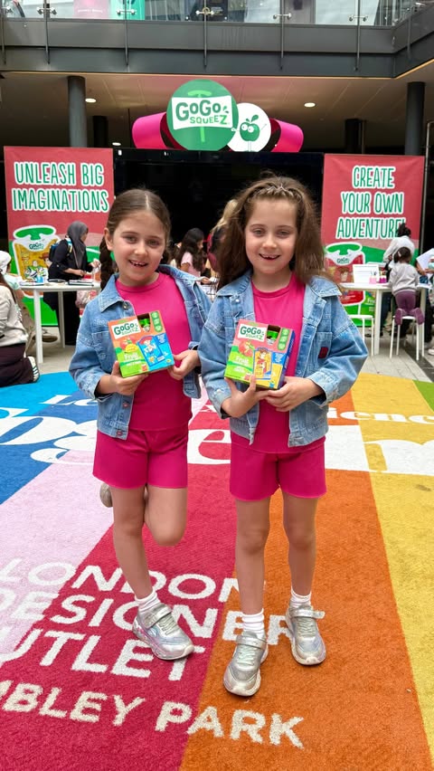 Instagram post by @allwhitehouse for GoGo squeeZ. Caption reads: [...] Elle celebrated the launch of the new GoGo....