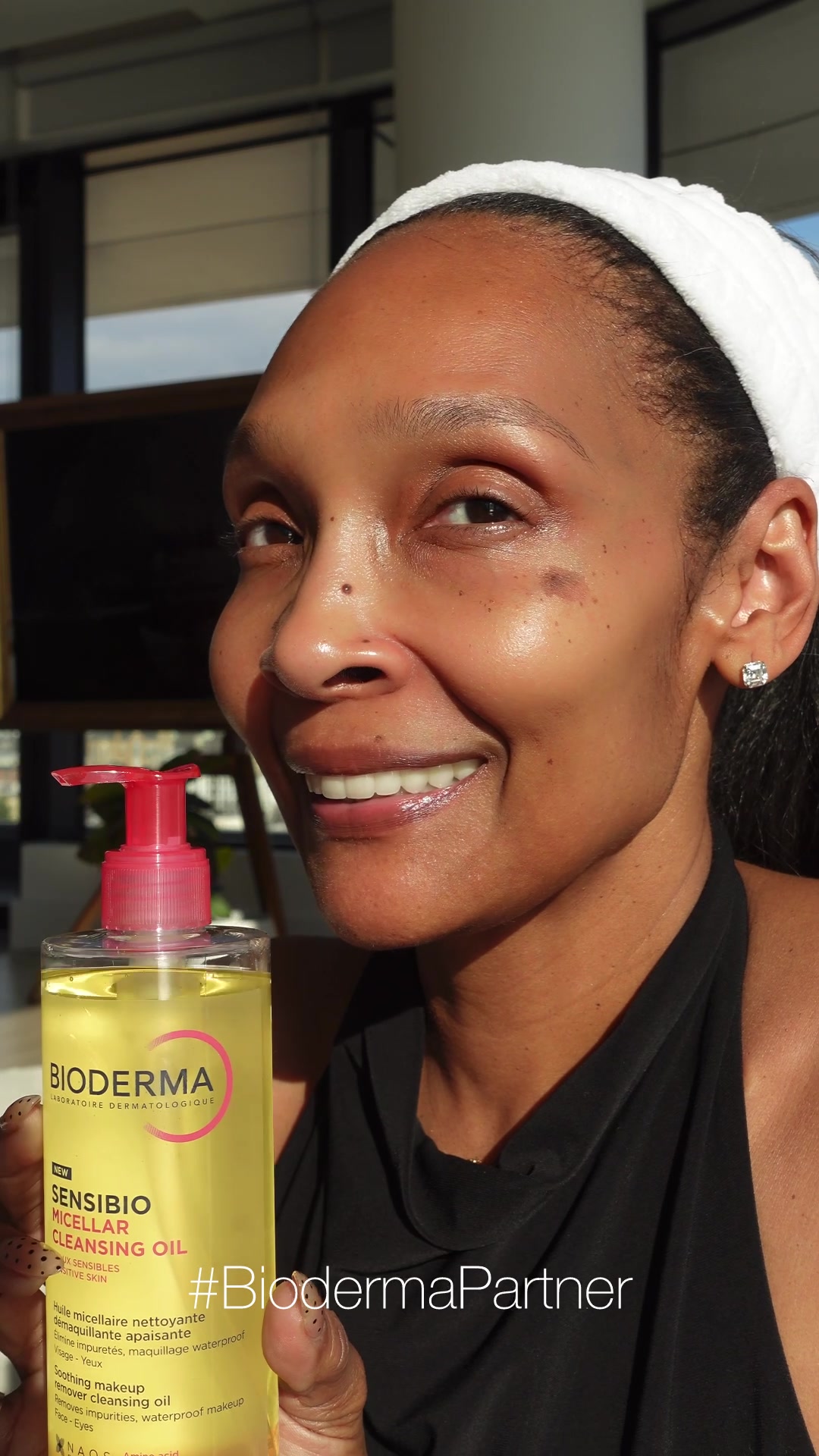 TikTok post by @_salinasincerely for BIODERMA USA. Caption reads: [...] play about my skin and neither does....