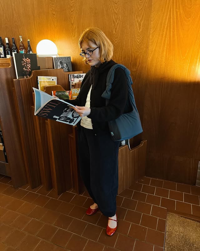 Instagram post by @lucyroseford for Lefrik. Caption reads: [...] Trousers @_beyond_nine via @vinted Bag....