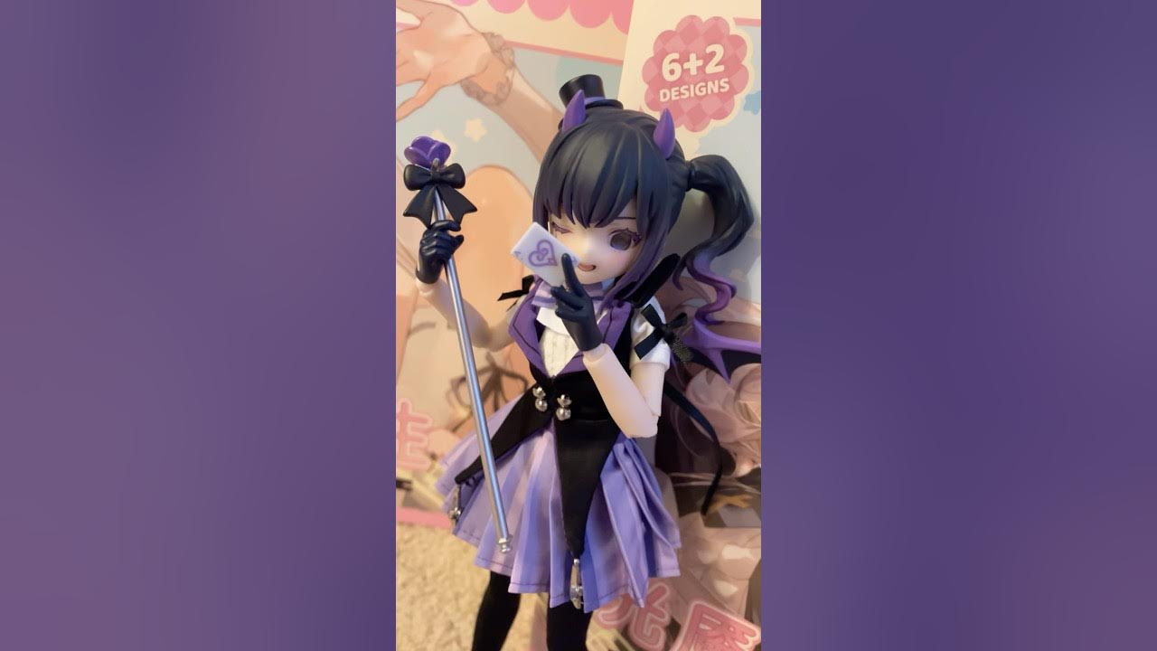 YouTube post by @Courtly_Jester for kikagoods. Caption reads: KIKAGOODS BJD blind box opening! Light Nightmare....