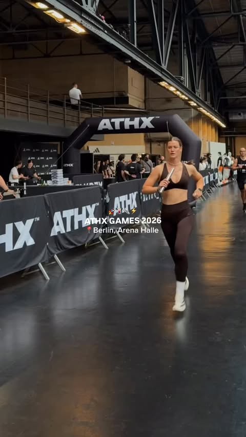 Instagram post by @lena.mks for ABOUT YOU. Caption reads: [...] x ATHX ⚡️ anzeige | @adidastraining....