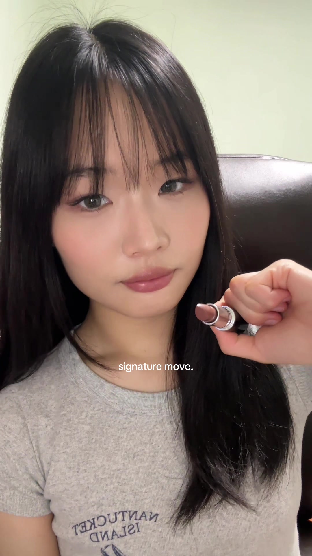 TikTok post by @stillwithjas for MAC Cosmetics USA. Caption reads: Loving this lipstick from @maccosmetics 💕 Shade:....