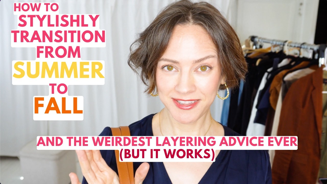 YouTube post by @unblahyourself for Qure Skincare. Caption reads: Summer to Fall Transitional Outfit Ideas  QUINCE....