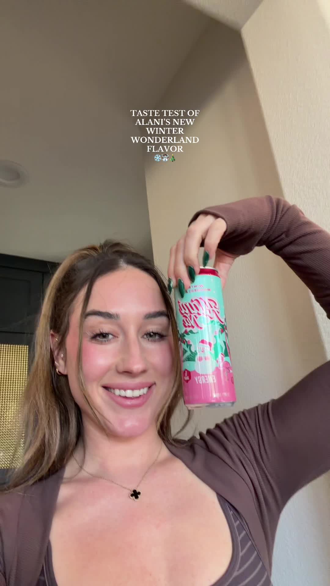 TikTok post by @omgitschloeb for Alani Nutrition. Caption reads: I’ve been waiting to try this flavor since July....