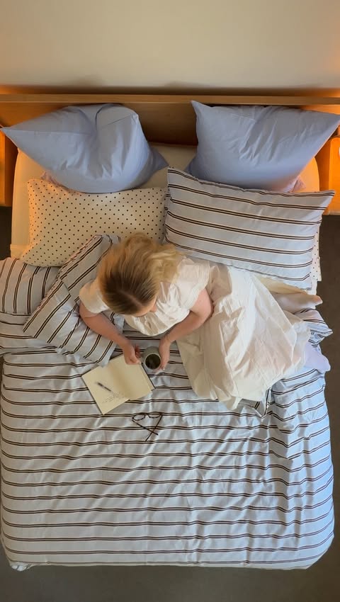Instagram post by @bekkymaguire for Sheet Society. Caption reads: [...] all so you can sleep well with @sheetsociety.