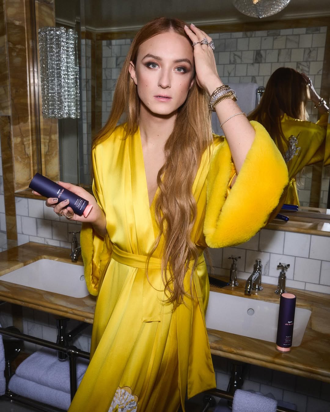 Instagram post by @harris_reed for Dyson. Caption reads: As someone who rarely has time to get ready....