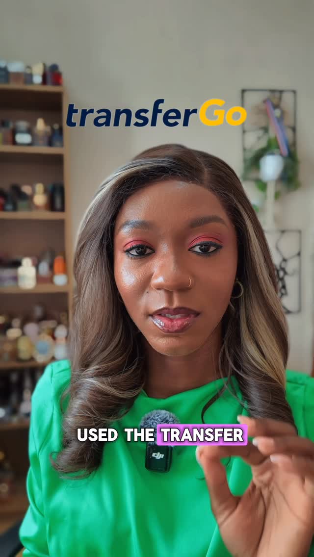Instagram post by @mss_pelumi for TransferGo. Caption reads: AD | Need to send money home fast? Use TransferGo,....