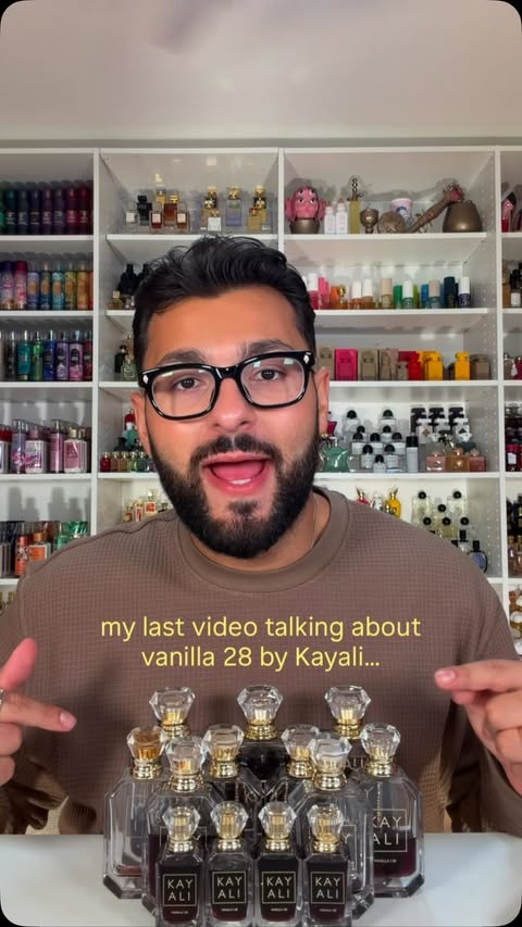 Instagram post by @paulreactss for KAYALI FRAGRANCES. Caption reads: If you guys didn’t already know, Vanilla 28 by....