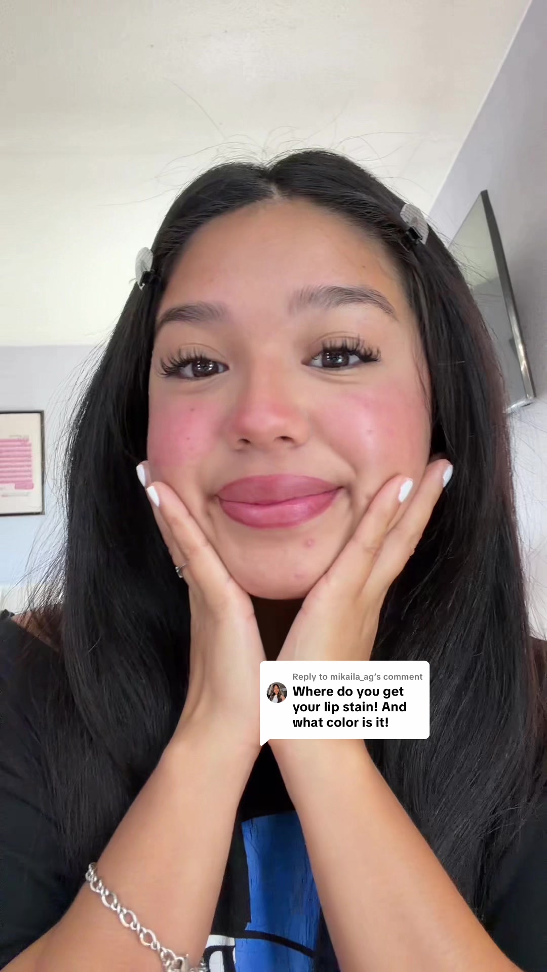 TikTok post by @jennivenegass for Sacheu. Caption reads: [...] to @mikaila_ag shade 03 P-INKED🎀 @SACHEU....