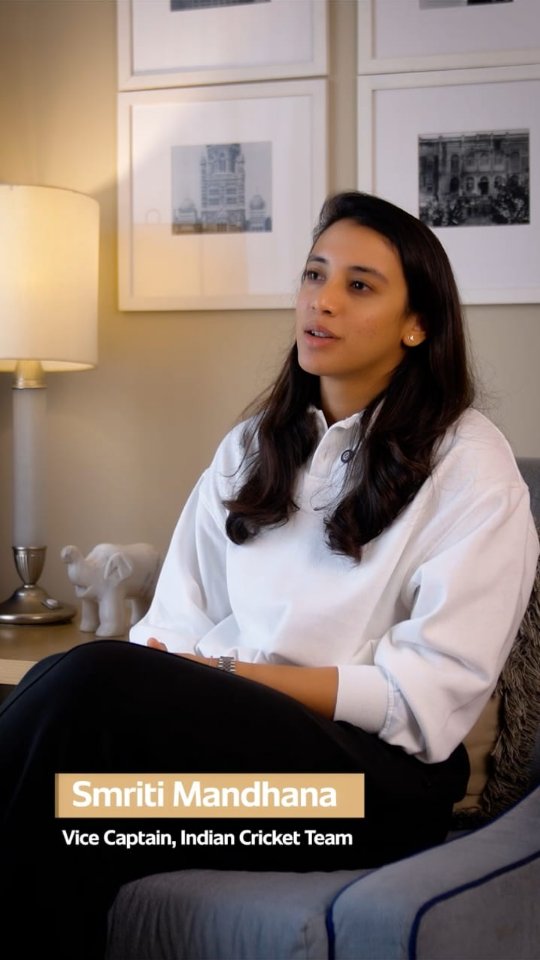 Instagram post by @smriti_mandhana for Colgate. Caption reads: Winning moments, honest conversations, and rituals....