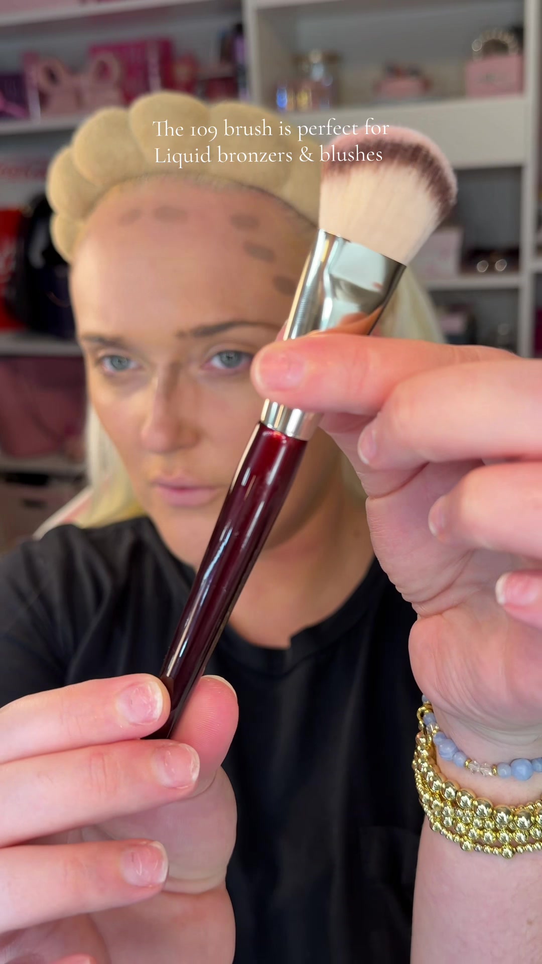 TikTok post by @amandawifey for BK Beauty. Caption reads: The @BK Beauty Brushes 109 is the brush for the....
