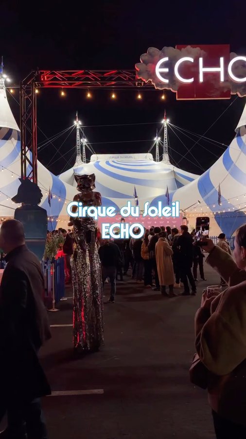 Instagram post by @madame_usnmz for Cirque du Soleil. Caption reads: Had the most magical Family Night at Cirque du....