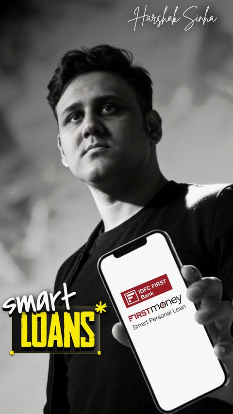 Instagram post by @harshaksinha for IDFC FIRST Bank. Caption reads: [...] they fear the process. That’s why IDFC FIRST....