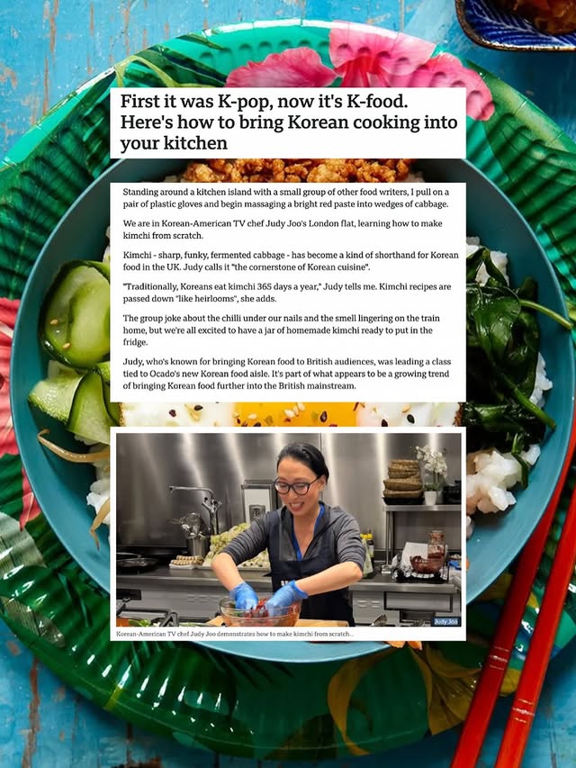 Instagram post by @judyjoochef for Ocado. Caption reads: Ad. Korean food is so much more than trends. It’s....