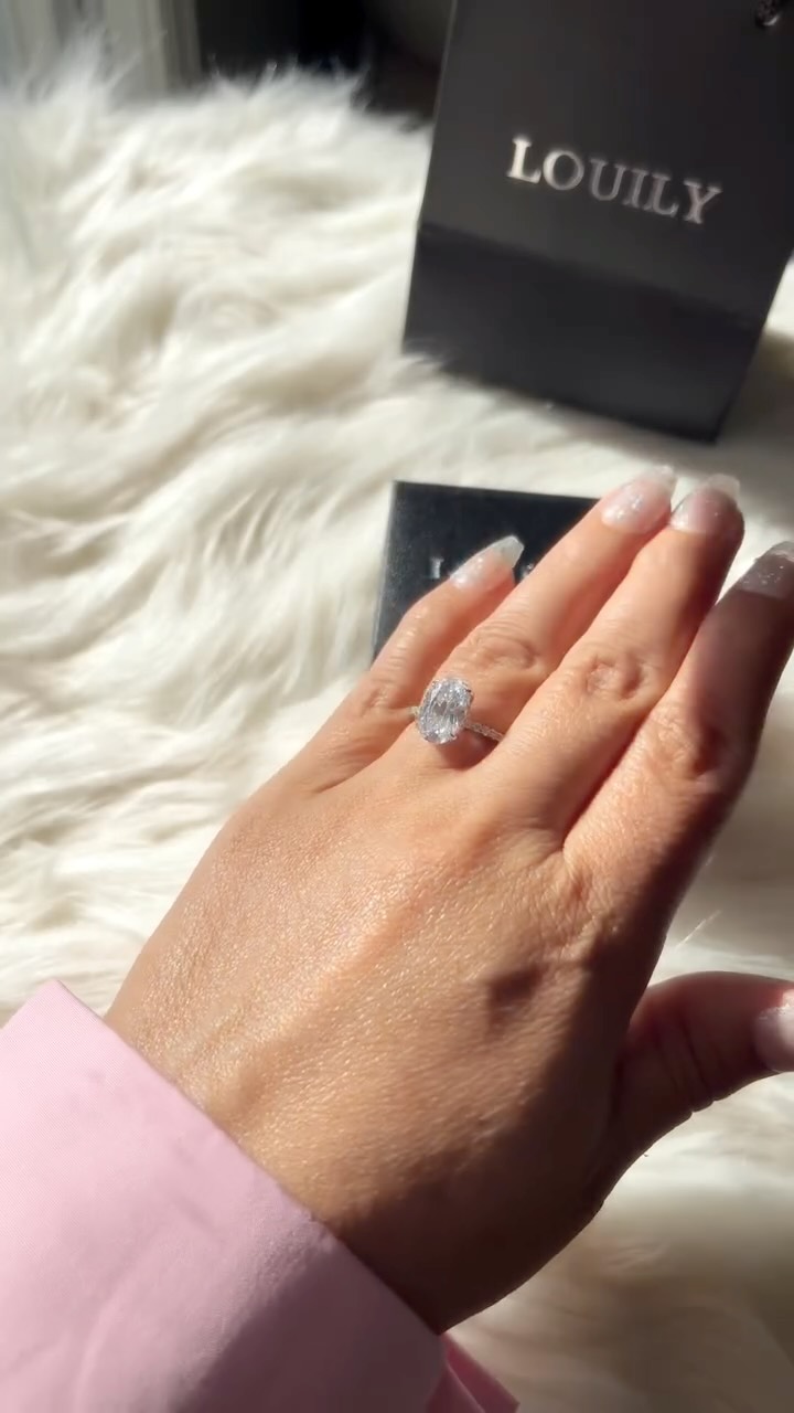 Instagram post by @daynagirlworld1 for Parents. Caption reads: AD
@louilyjewelry 
4.0Ct Oval Cut Engagement Ring....