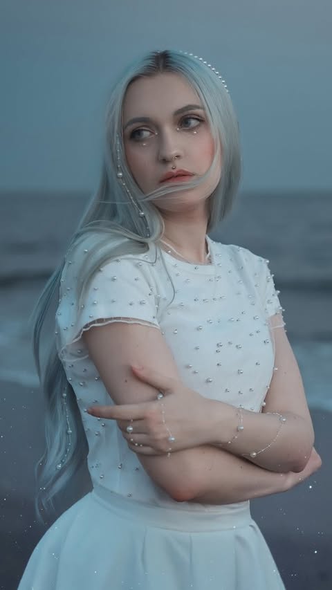 Instagram post by @anya_anti for LaceMade. Caption reads: Mermaid vibes with @lacemadeofficial 🤍🫧🐚🧜🏼‍♀️....