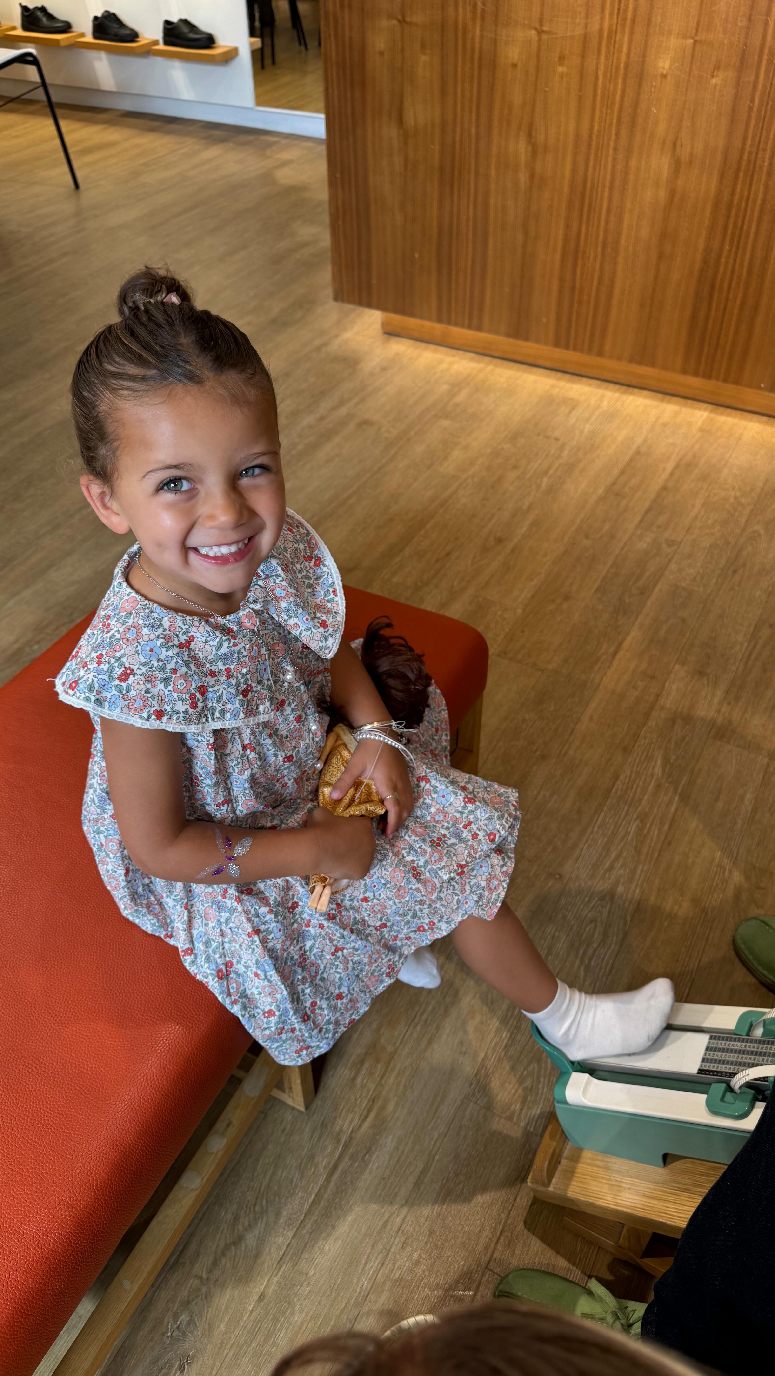 Instagram post by @hattiebourn for Clarks. Caption reads: I can’t believe Etta starts school in September🥺....