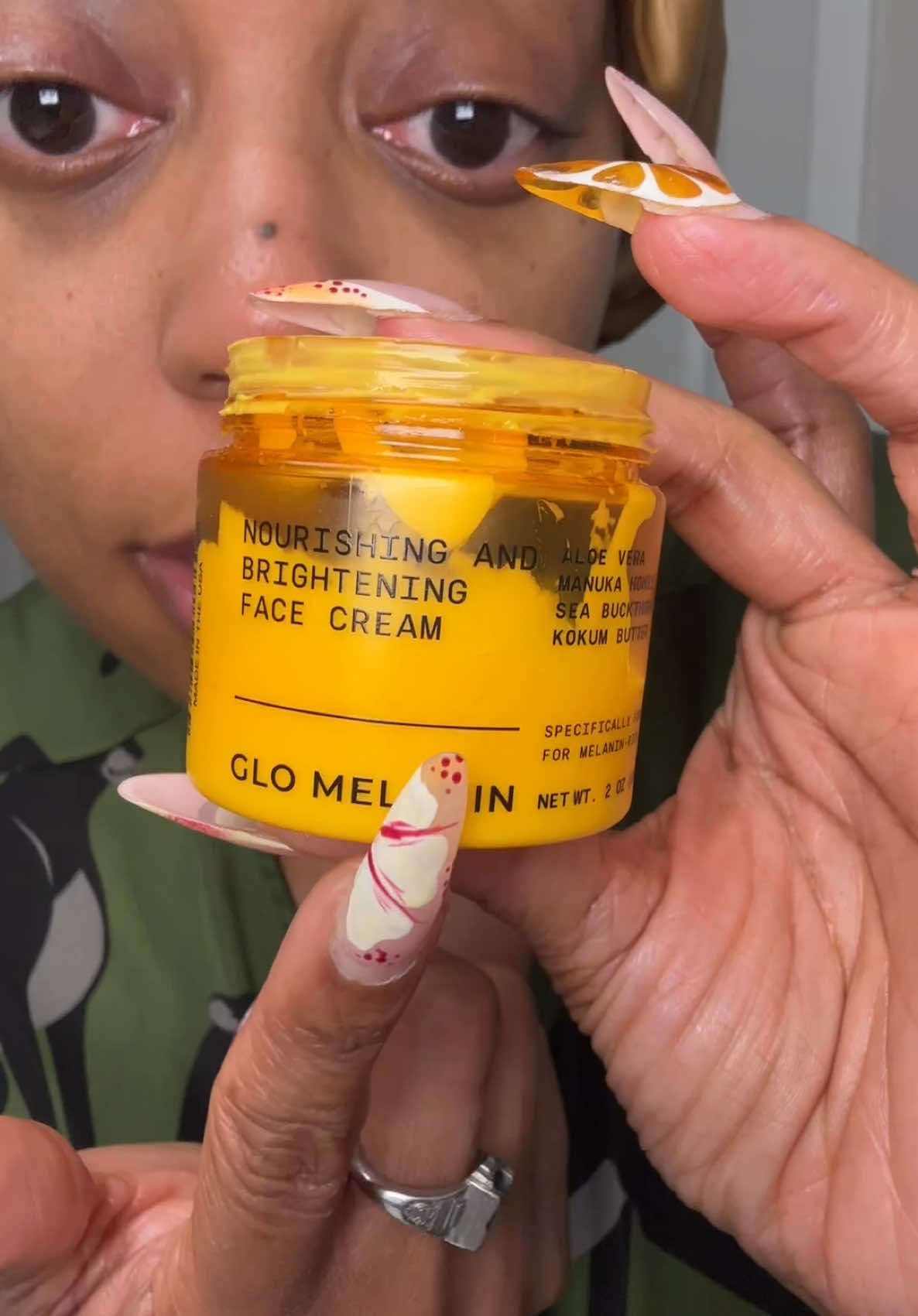 TikTok post by @vondunkthat for Glo Melanin. Caption reads: My 💤 SKINCARE unwind w/@✨ Glo Melanin ✨....