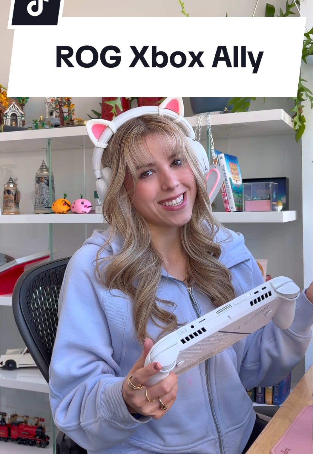 TikTok post by @jourdangames for Xbox. Caption reads: [...] I don’t touch grass… I just take my ROG Xbox....