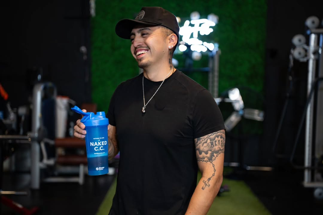 Instagram post by @athlete_m.e for NAKED nutrition. Caption reads: [...] fueled by Creatine Hydrochloride by....