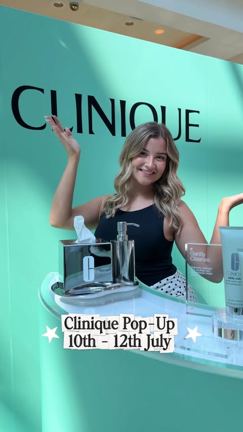 Instagram post by @elliexpurvis for Clinique. Caption reads: Clinique’s Daily Calm pop-up at the Trafford [...].