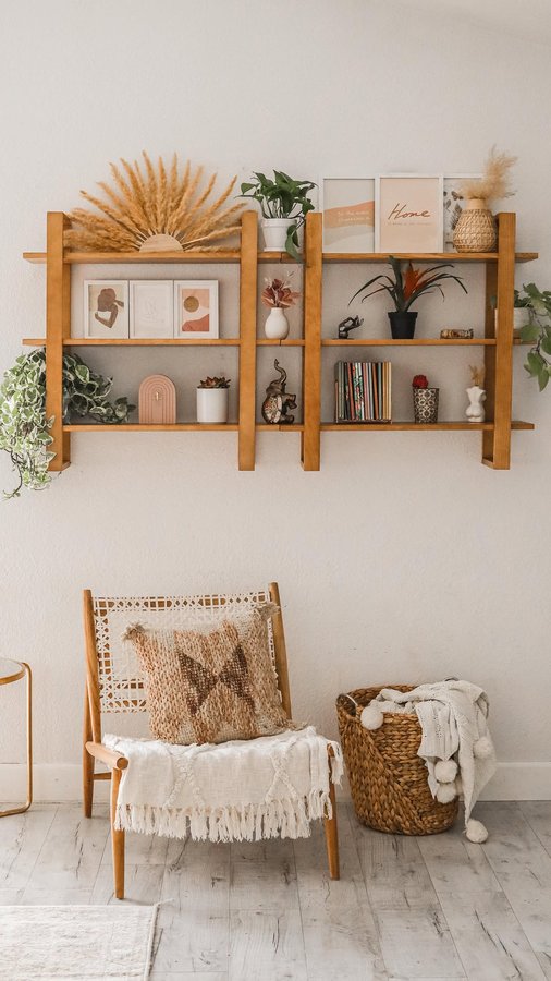 Instagram post by @haleymartinoxo for Burrow. Caption reads: gave my wall a facelift 🌿✨

@burrow has brought....