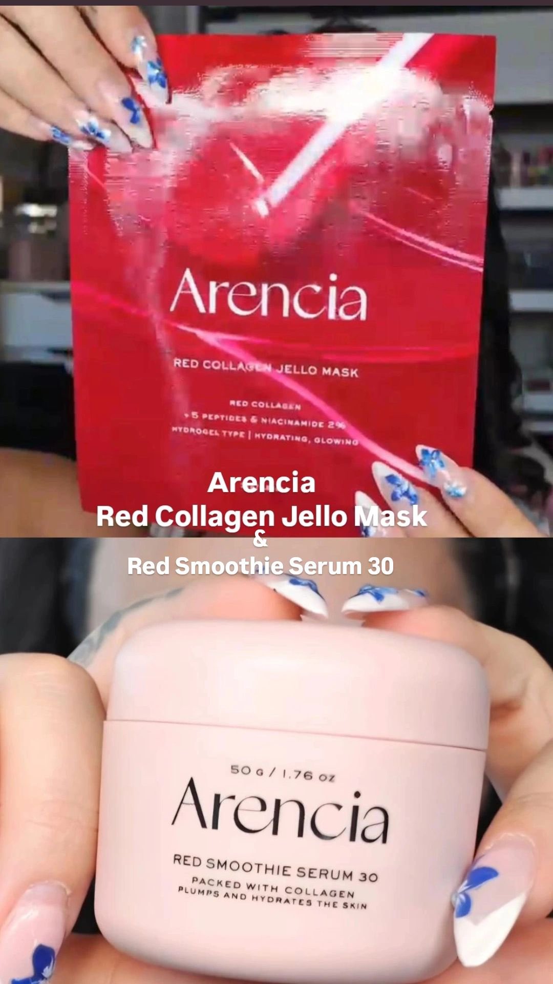Instagram post by @zhilabeauty for 3CE JAPAN. Caption reads: @arencia_global Red Collagen Jello Mask is infused....