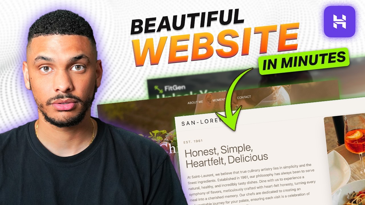 YouTube post by an influencer for Hostinger. Caption reads: [...] using AI. With tools like Hostinger....