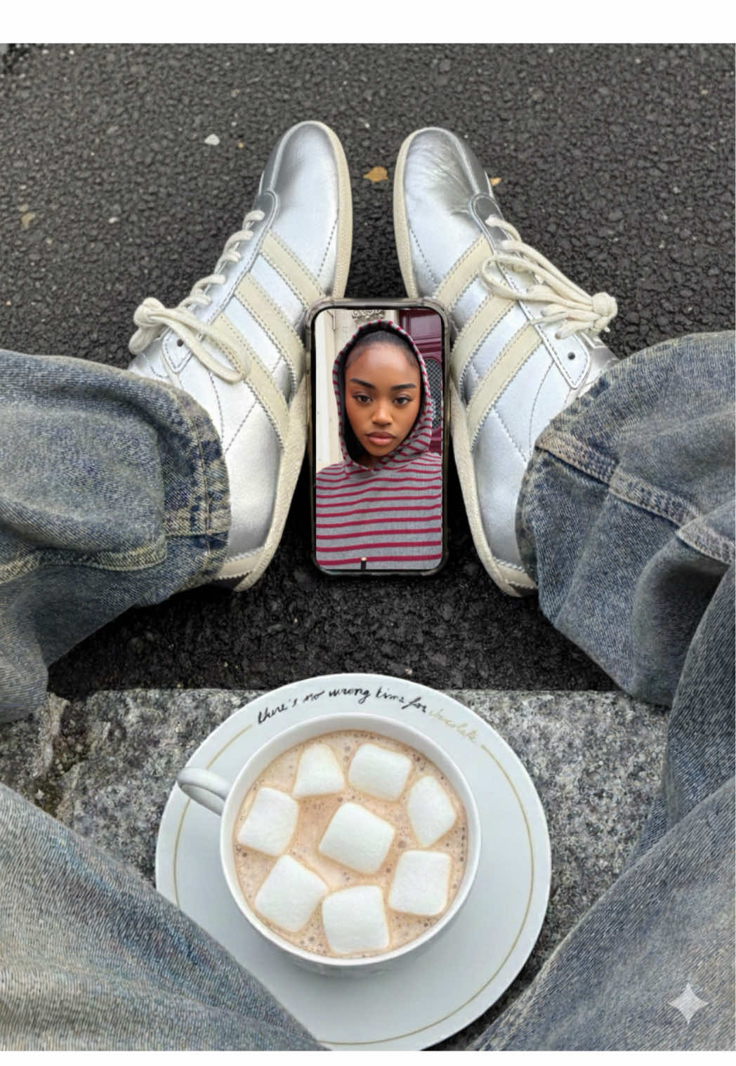 TikTok post by @kay.mbl for Courir. Caption reads: There’s no wrong time for chocolate ☕️ @Courir....