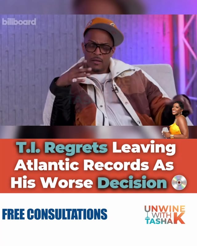 Instagram post by @unwinewithtashak for Atlantic Records. Caption reads: [...] gets real about walking away from Atlantic....