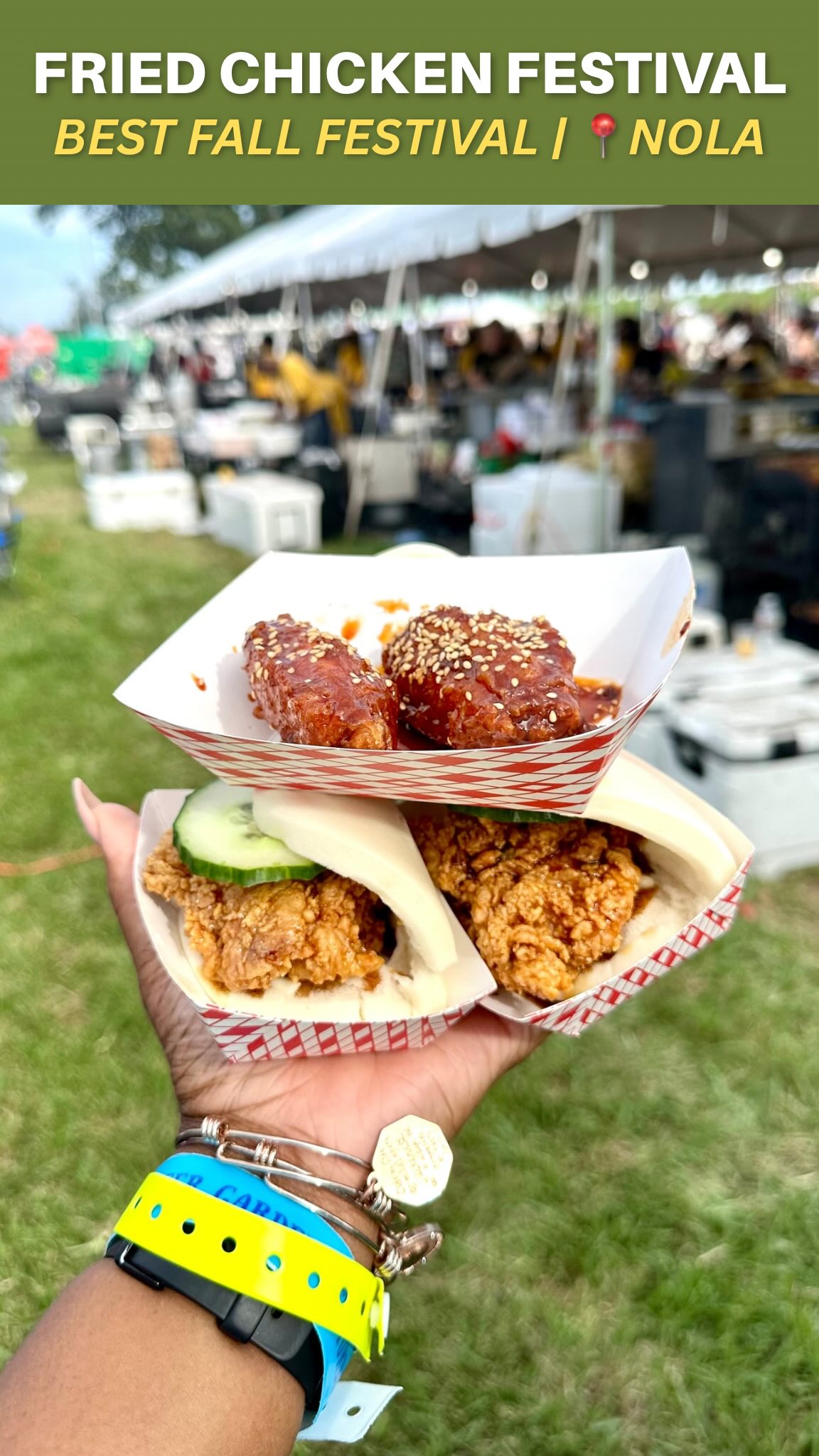 Instagram post by @tamlovestoeat for Raising Cane's. Caption reads: [‼️𝙂𝙄𝙑𝙀𝘼𝙒𝘼𝙔] Fried Chicken Fest is hands....
