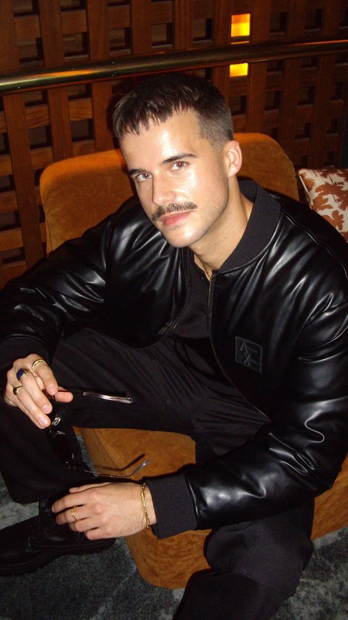 Instagram post by @scheddybratzke for Armani Exchange. Caption reads: ADE x @armaniexchange ? sign me up! ad.