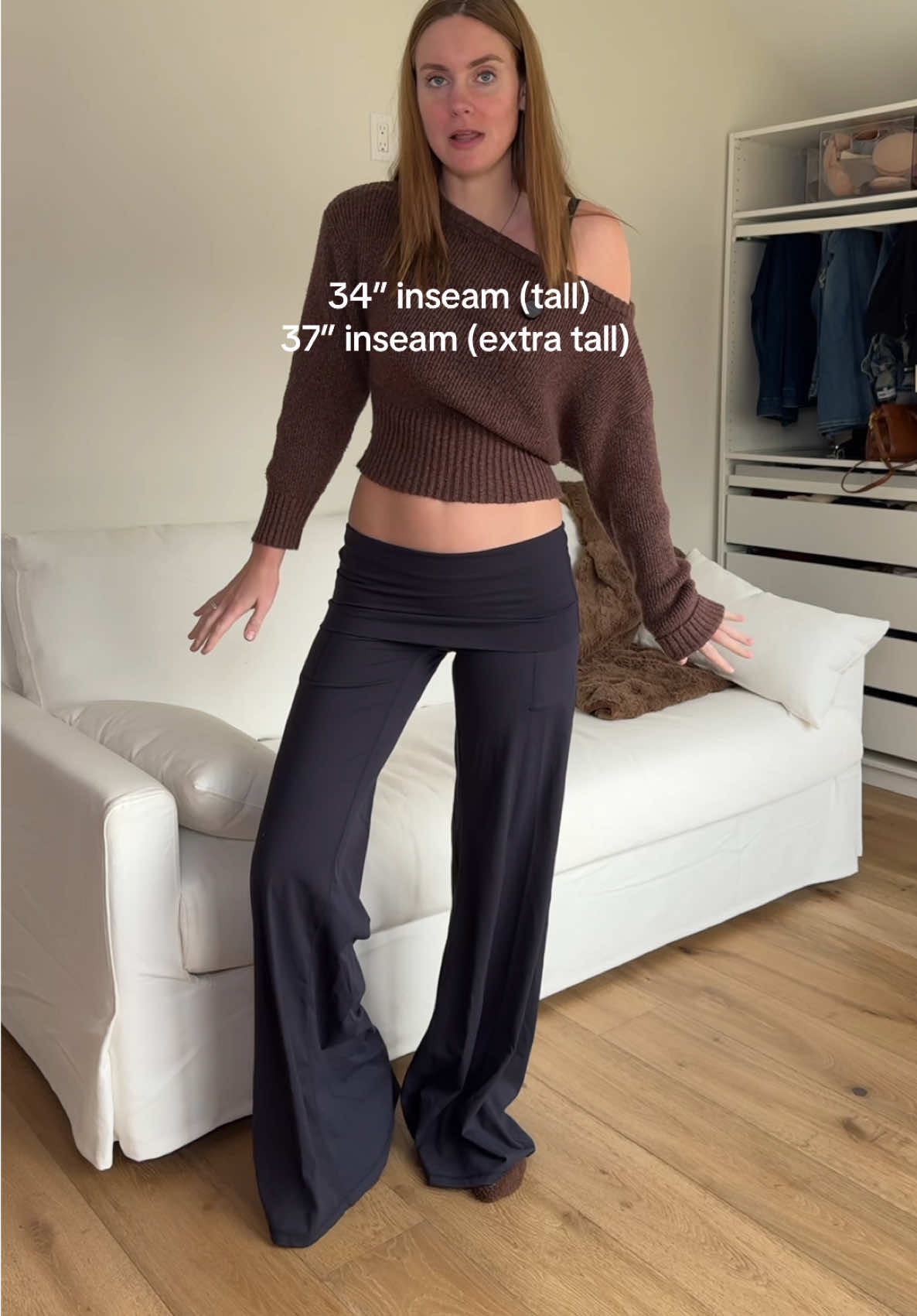 TikTok post by @kristinadunnn for POPFLEX Active. Caption reads: [...] leg yoga ‼️ 5 different lengths  @POPFLEX....