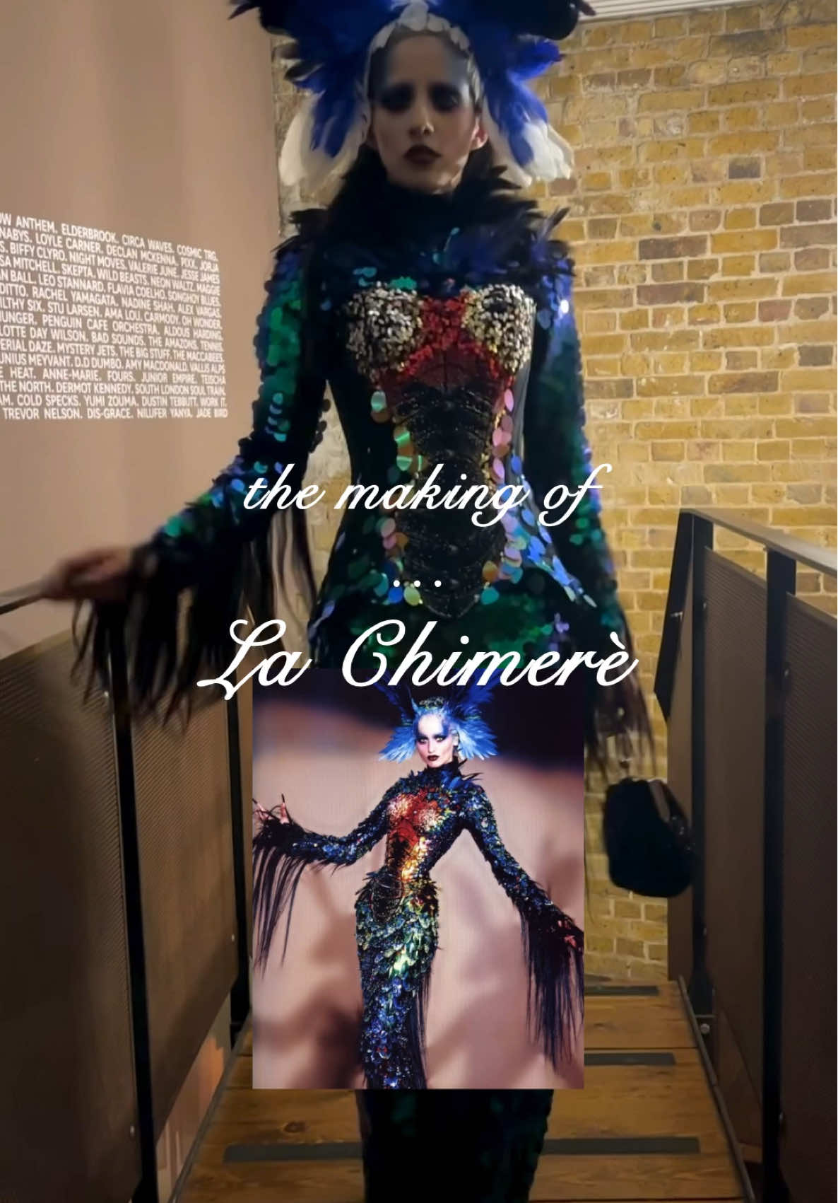 TikTok post by @charlottelooks for Mugler. Caption reads: the making of my 2025 halloween costume… my....