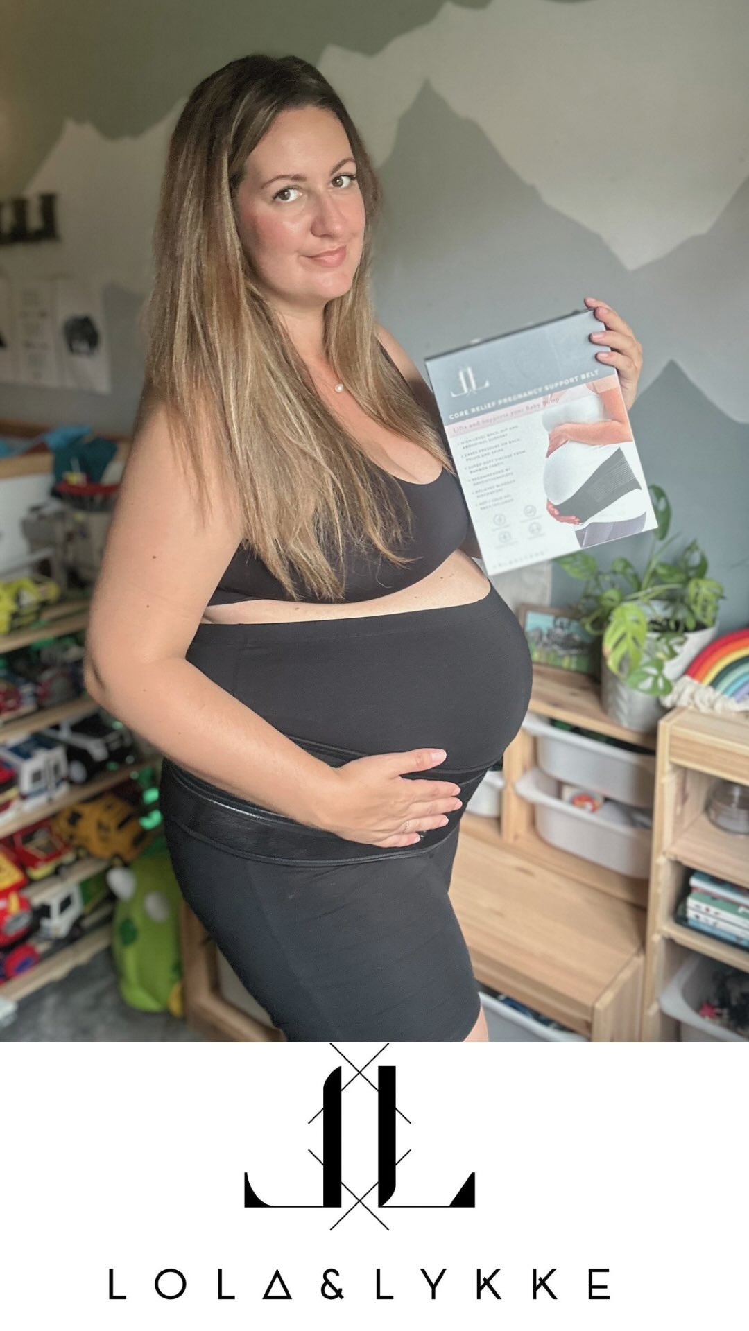 Instagram post by @olliejackadventure for Lola&Lykke. Caption reads: [...] fantastic pregnancy support belt from....
