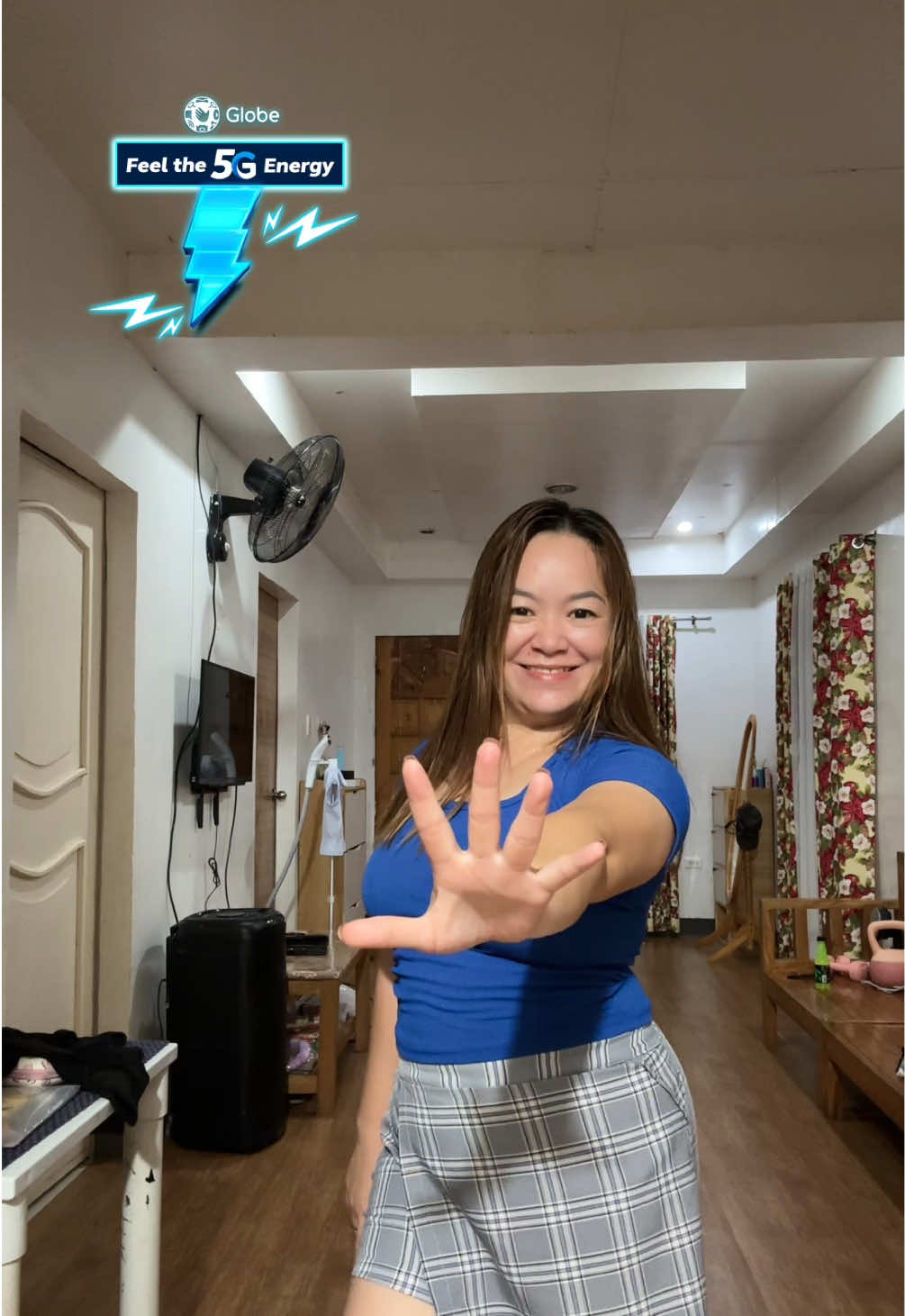 TikTok post by @team_apdian for Globe Telecom. Caption reads: [...] Energy dance challenge! #5GEnergyTok @Globe....