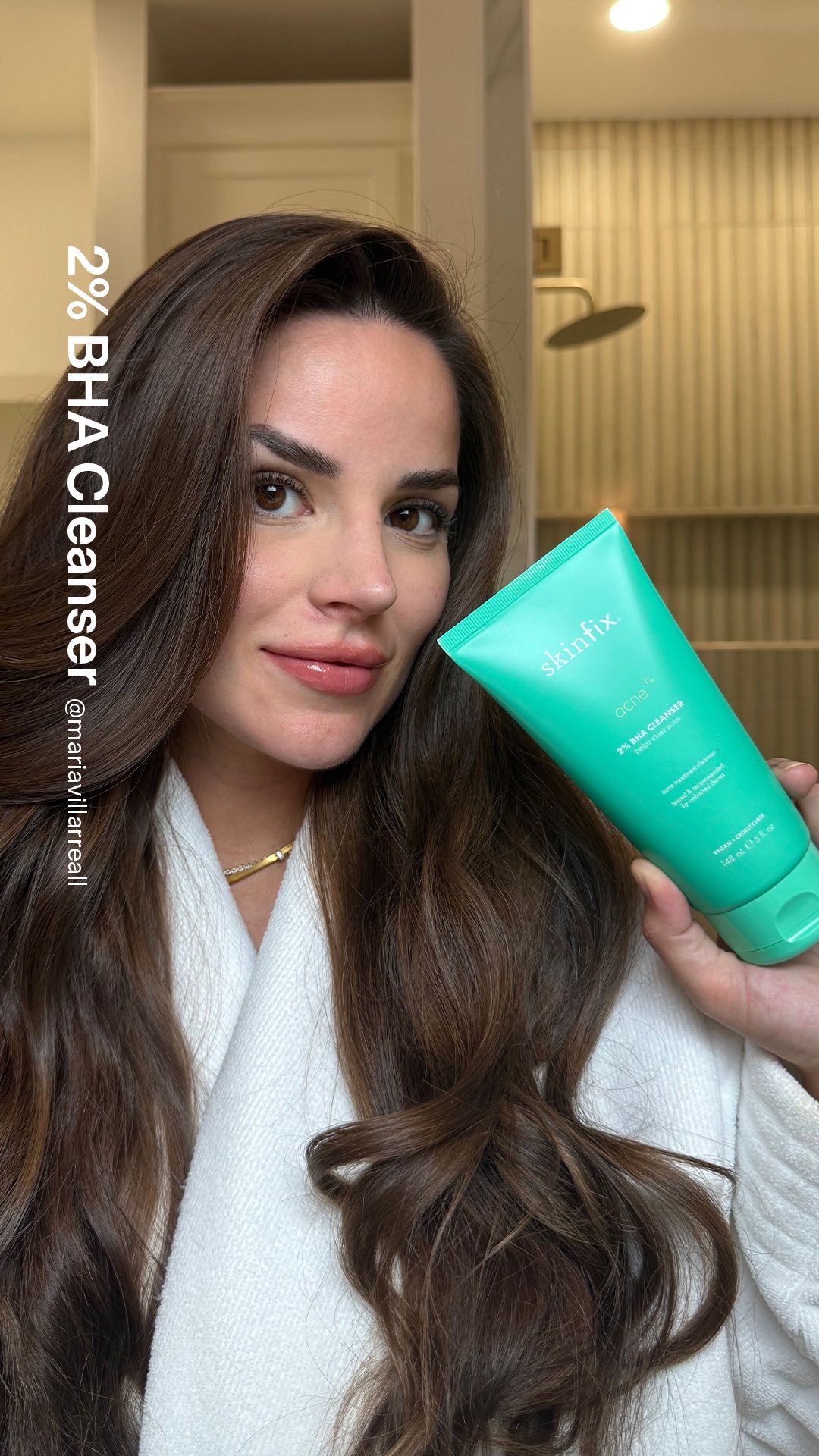 Instagram post by @mariavillarreall for Skinfix. Caption reads: The one thing I can always rely on is this....