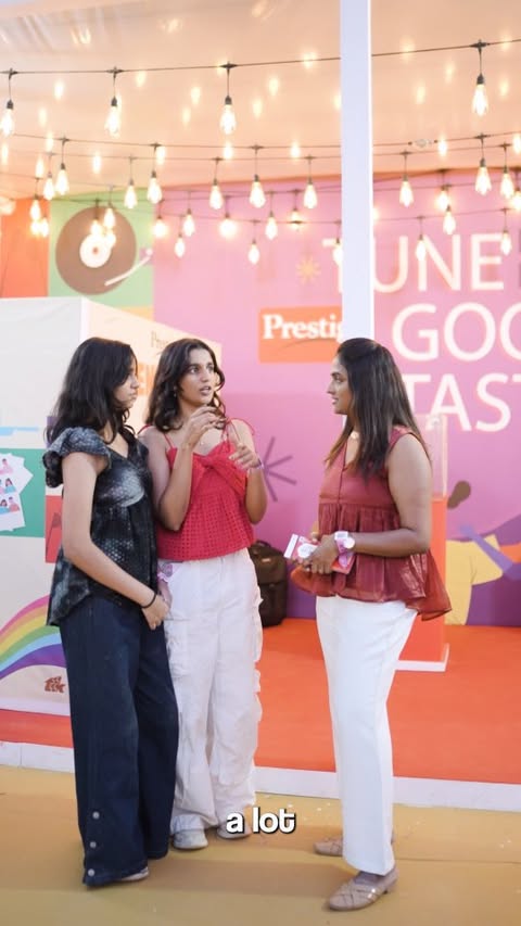 Instagram post by @meera_vj_official for TTK Prestige. Caption reads: Got to explore the @ttkprestige stall at the UN40....