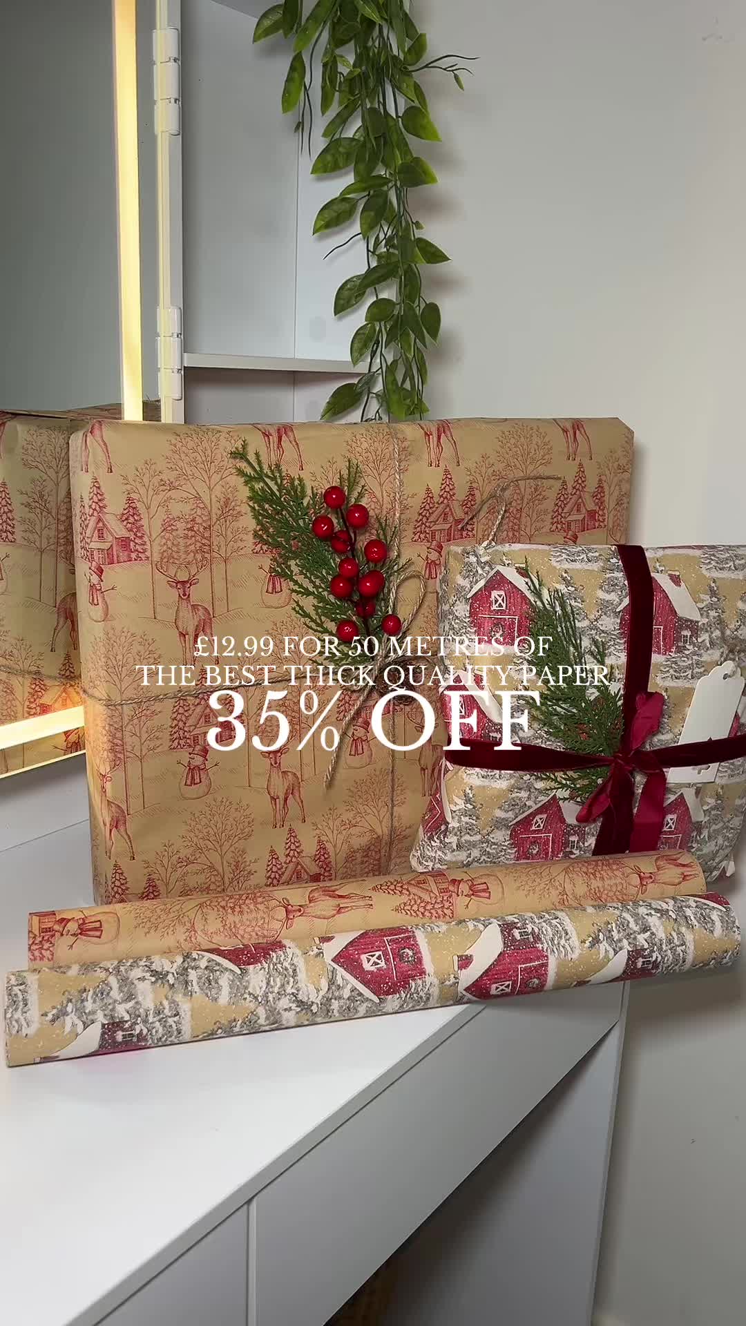 TikTok post by @waricksreviews for Keplin. Caption reads: The most gorgeous wrapping paper from @Keplin !! 2....